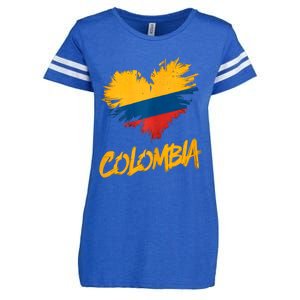 Colombia Heart Flag Enza Ladies Jersey Football T-Shirt