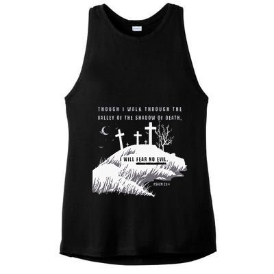 Christian Halloween Fear No Evil Ladies PosiCharge Tri-Blend Wicking Tank