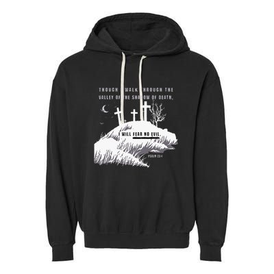 Christian Halloween Fear No Evil Garment-Dyed Fleece Hoodie