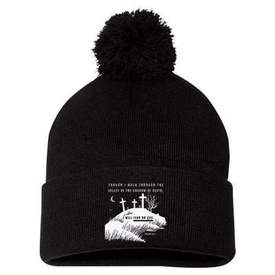 Christian Halloween Fear No Evil Pom Pom 12in Knit Beanie