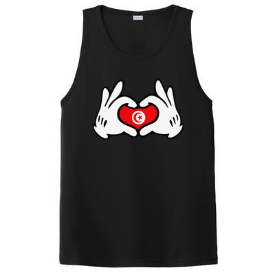 Cartoon Hands Forming Heart Tunisia Flag PosiCharge Competitor Tank