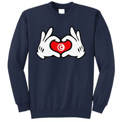 Cartoon Hands Forming Heart Tunisia Flag Sweatshirt