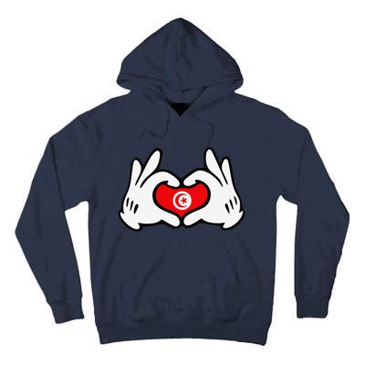 Cartoon Hands Forming Heart Tunisia Flag Tall Hoodie