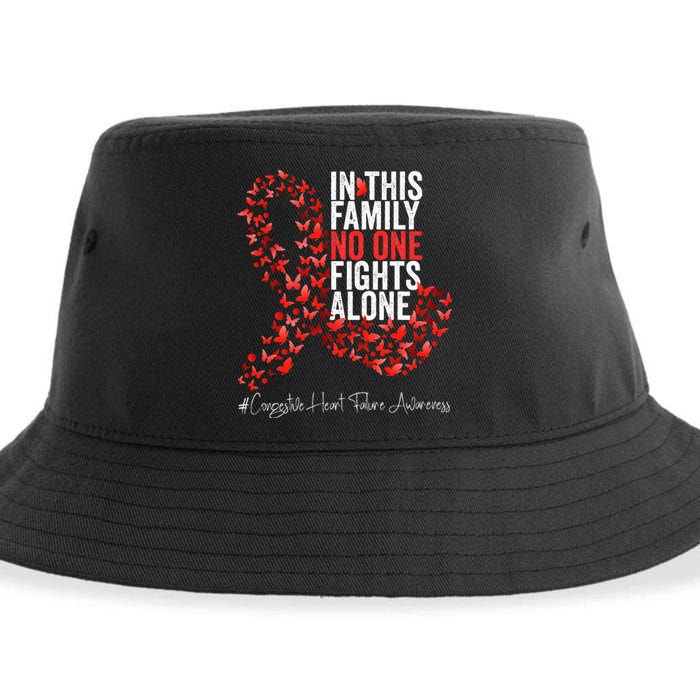 Congestive Heart Failure Awareness Month Red Ribbon Sustainable Bucket Hat