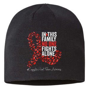 Congestive Heart Failure Awareness Month Red Ribbon Sustainable Beanie