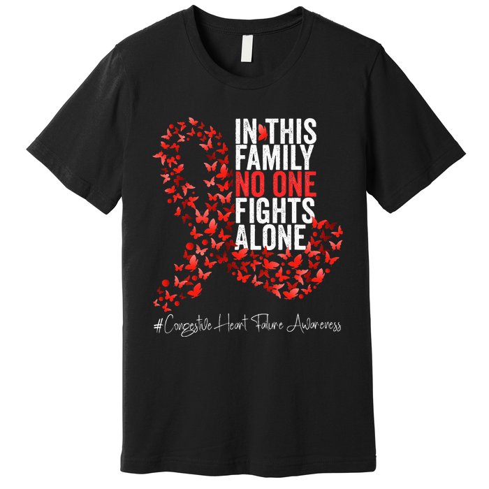 Congestive Heart Failure Awareness Month Red Ribbon Premium T-Shirt