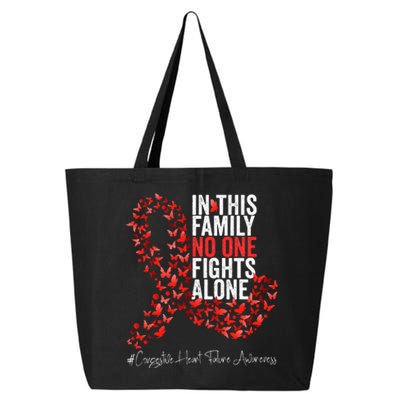 Congestive Heart Failure Awareness Month Red Ribbon 25L Jumbo Tote