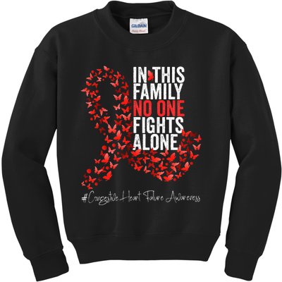 Congestive Heart Failure Awareness Month Red Ribbon Kids Sweatshirt