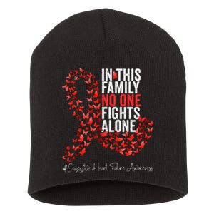 Congestive Heart Failure Awareness Month Red Ribbon Short Acrylic Beanie