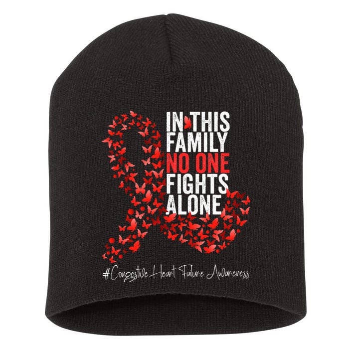 Congestive Heart Failure Awareness Month Red Ribbon Short Acrylic Beanie