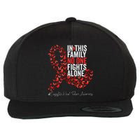 Congestive Heart Failure Awareness Month Red Ribbon Wool Snapback Cap