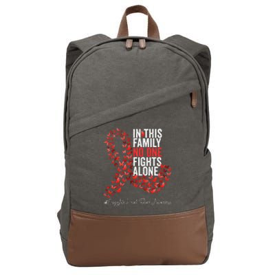 Congestive Heart Failure Awareness Month Red Ribbon Cotton Canvas Backpack