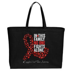 Congestive Heart Failure Awareness Month Red Ribbon Cotton Canvas Jumbo Tote