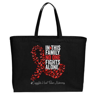 Congestive Heart Failure Awareness Month Red Ribbon Cotton Canvas Jumbo Tote