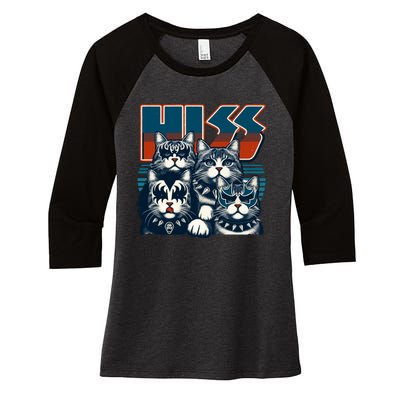 Cat Hiss Funny Cat Lover Cat Owner Cat Humor Women's Tri-Blend 3/4-Sleeve Raglan Shirt