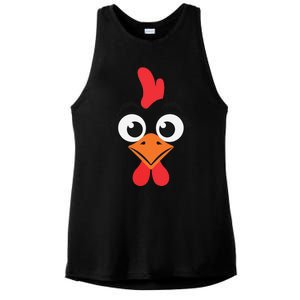 Chicken Hen Face Costume Gift Ladies PosiCharge Tri-Blend Wicking Tank