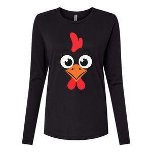 Chicken Hen Face Costume Gift Womens Cotton Relaxed Long Sleeve T-Shirt