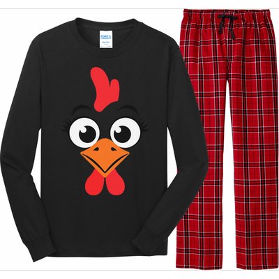 Chicken Hen Face Costume Gift Long Sleeve Pajama Set