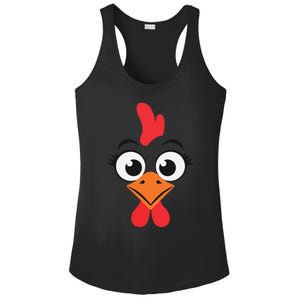 Chicken Hen Face Costume Gift Ladies PosiCharge Competitor Racerback Tank