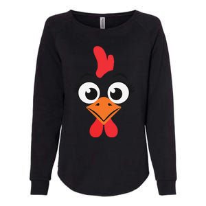 Chicken Hen Face Costume Gift Womens California Wash Sweatshirt