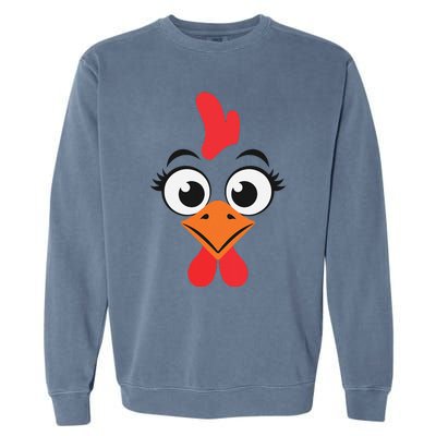 Chicken Hen Face Costume Gift Garment-Dyed Sweatshirt