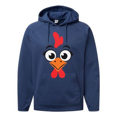 Chicken Hen Face Costume Gift Performance Fleece Hoodie