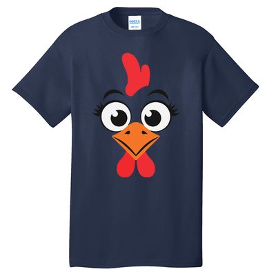 Chicken Hen Face Costume Gift Tall T-Shirt