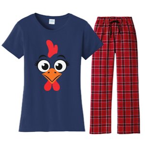 Chicken Hen Face Costume Gift Women's Flannel Pajama Set