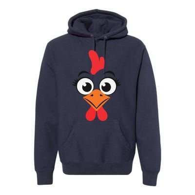 Chicken Hen Face Costume Gift Premium Hoodie