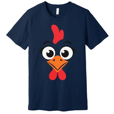 Chicken Hen Face Costume Gift Premium T-Shirt