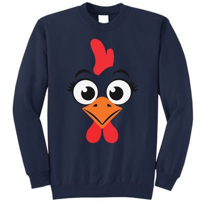 Chicken Hen Face Costume Gift Tall Sweatshirt