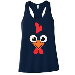 Chicken Hen Face Costume Gift Women's Racerback Tank