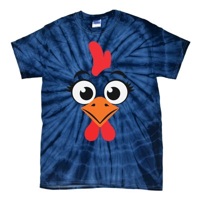 Chicken Hen Face Costume Gift Tie-Dye T-Shirt