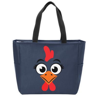 Chicken Hen Face Costume Gift Zip Tote Bag