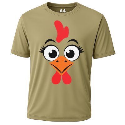 Chicken Hen Face Costume Gift Cooling Performance Crew T-Shirt