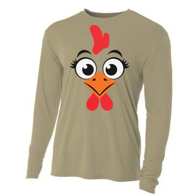 Chicken Hen Face Costume Gift Cooling Performance Long Sleeve Crew