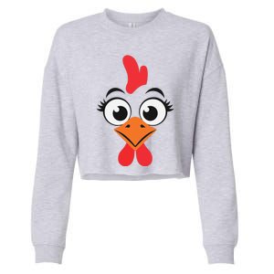 Chicken Hen Face Costume Gift Cropped Pullover Crew