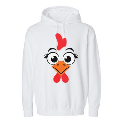 Chicken Hen Face Costume Gift Garment-Dyed Fleece Hoodie