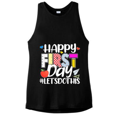 Cute Happy First Day #Lets Do This Ladies PosiCharge Tri-Blend Wicking Tank
