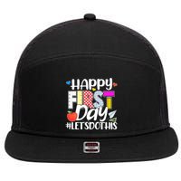 Cute Happy First Day #Lets Do This 7 Panel Mesh Trucker Snapback Hat