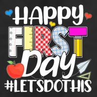 Cute Happy First Day #Lets Do This 7 Panel Mesh Trucker Snapback Hat