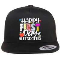 Cute Happy First Day #Lets Do This Flat Bill Trucker Hat