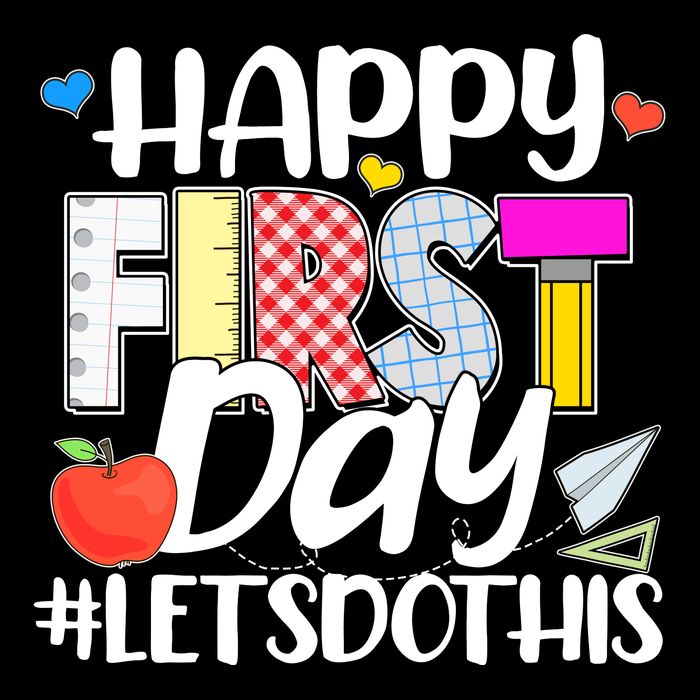 Cute Happy First Day #Lets Do This Women's Crop Top Tee