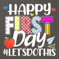 Cute Happy First Day #Lets Do This Cotton Canvas Backpack