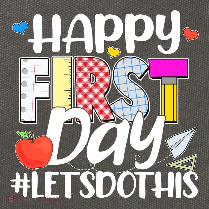 Cute Happy First Day #Lets Do This Cotton Canvas Backpack