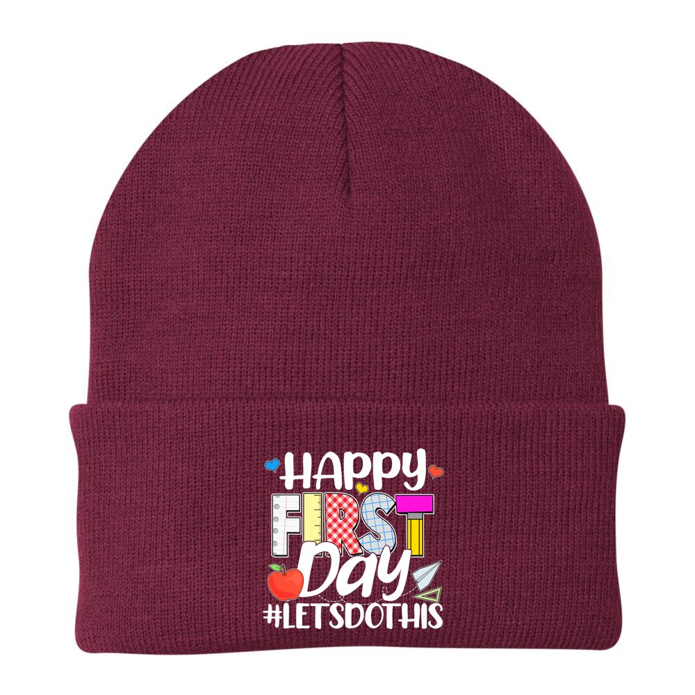 Cute Happy First Day #Lets Do This Beanie