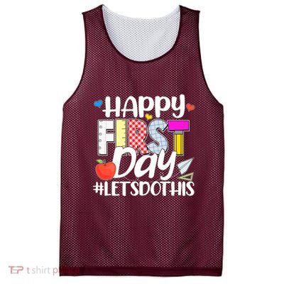 Cute Happy First Day #Lets Do This Mesh Reversible Basketball Jersey Tank