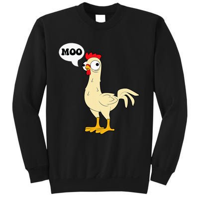 Chicken Hen Fowl Cow Funny Joke Dad Joke Sweatshirt