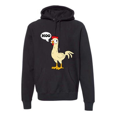 Chicken Hen Fowl Cow Funny Joke Dad Joke Premium Hoodie