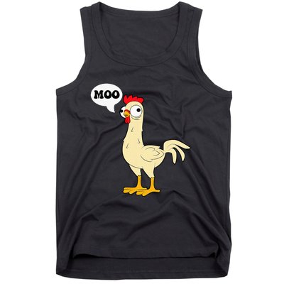 Chicken Hen Fowl Cow Funny Joke Dad Joke Tank Top